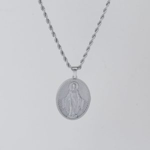 R010 Crucifix Cross Pendant with Chain Baptism Christian Jewelry Stainless Steel/18K Gold Antique Jesus Necklace, Gift Packed,Length 22"
