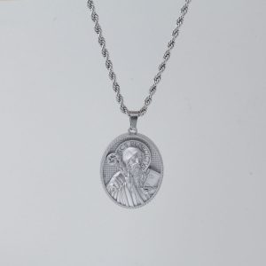 RN011 Crucifix Cross Pendant with Chain Baptism Christian Jewelry Stainless Steel/18K Gold Antique Jesus Necklace, Gift Packed,Length 22"