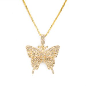HN003:Hip-Hop Style Nice and High Quality Butterfly Necklace For Women and Men