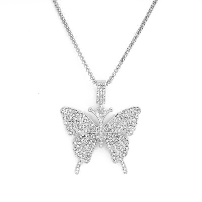 HN003:Hip-Hop Style Nice and High Quality Butterfly Necklace For Women and Men - Image 2
