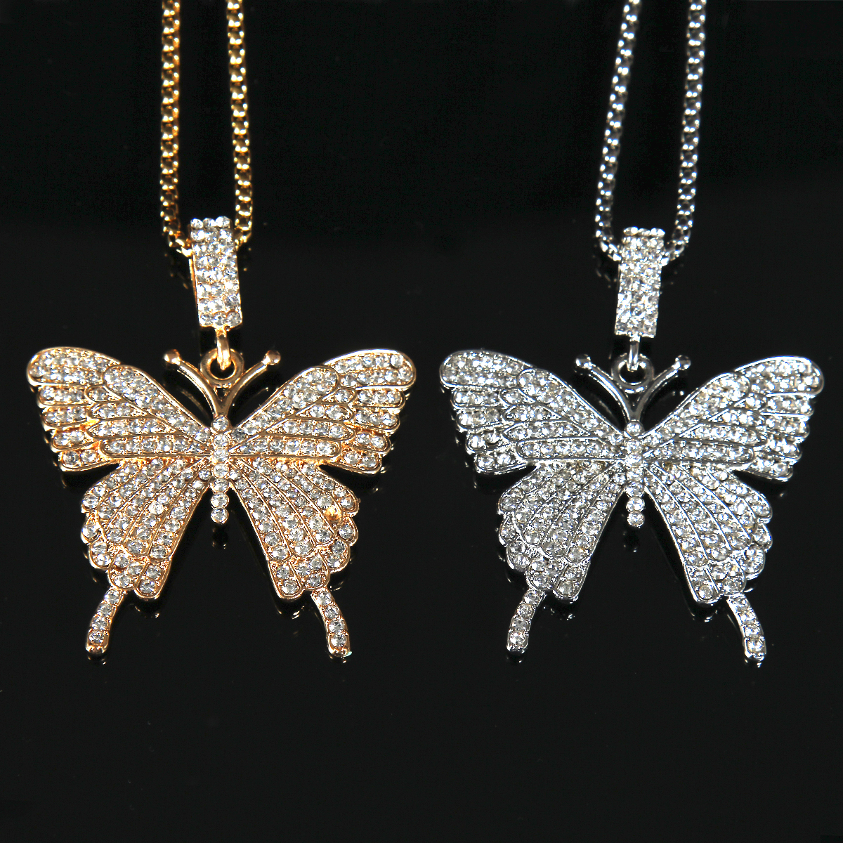 HN003:Hip-Hop Style Nice and High Quality Butterfly Necklace For Women and Men - Image 3