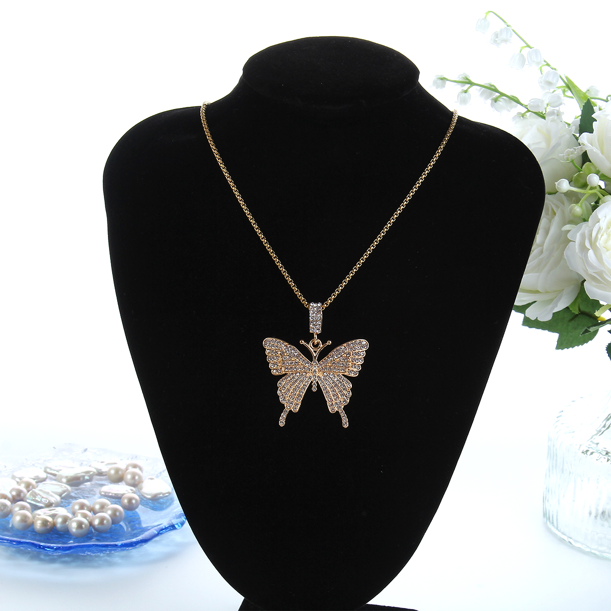 HN003:Hip-Hop Style Nice and High Quality Butterfly Necklace For Women and Men - Image 5