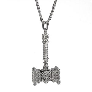 HN007:Hip-Hop Style Necklace,,Thors Hammer Necklace for Women and Men