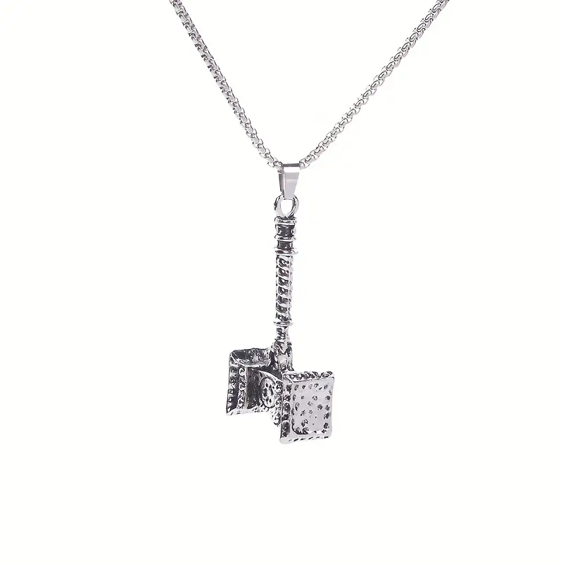 HN007:Hip-Hop Style Necklace,,Thors Hammer Necklace for Women and Men - Image 2