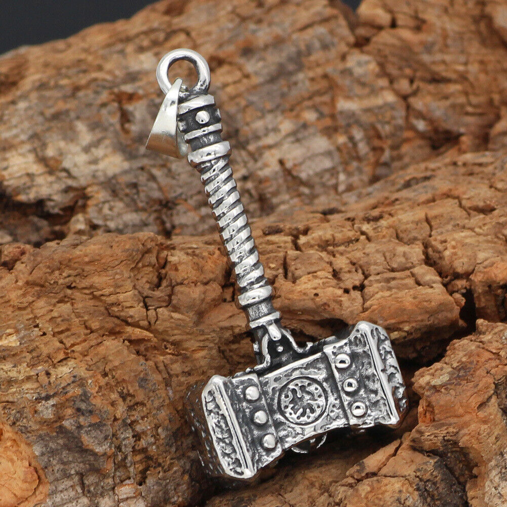 HN007:Hip-Hop Style Necklace,,Thors Hammer Necklace for Women and Men - Image 4