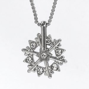 HN015:Hip-Hop Style Necklace, Snowflake Pendant Necklace for Women and Men