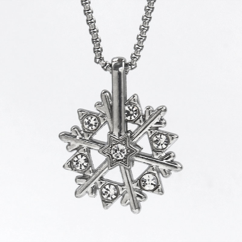 HN015:Hip-Hop Style Necklace, Snowflake Pendant Necklace for Women and Men
