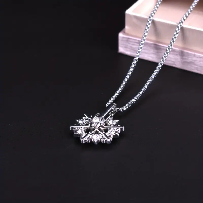 HN015:Hip-Hop Style Necklace, Snowflake Pendant Necklace for Women and Men - Image 2