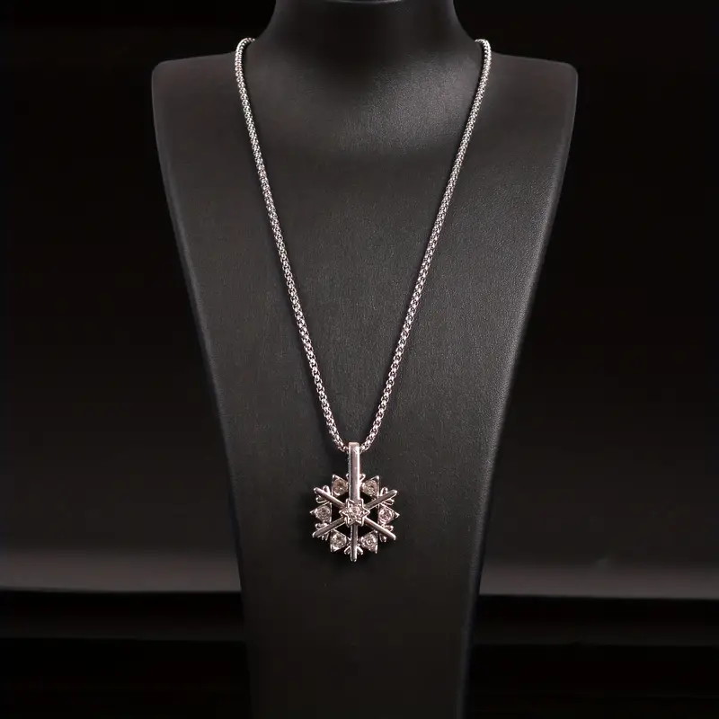 HN015:Hip-Hop Style Necklace, Snowflake Pendant Necklace for Women and Men - Image 4