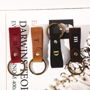 PN001 Personalized Birth Flower Key Chain with Name,Custom Leather KeyChain Engraved Handmade Keychain Christmas Wedding Birthday Gifts for Women (Birth Flower Keychain)