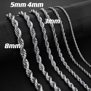 Sterling Silver Italian 2mm, 3mm Diamond-Cut Braided Rope Chain Bracelet for Men Women, Solid 925