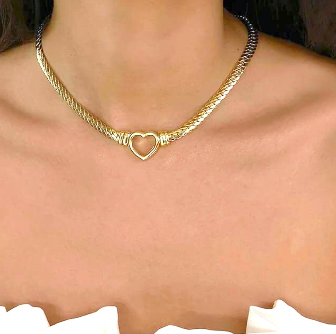 N024:Heart Shaped Titanium Steel Necklace For Women And Men, Color Not Fade, Waterproof - Image 3