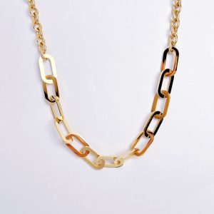 N029:Paperclip Chain Necklace For Women And Men, Color Not Fade, Waterproof