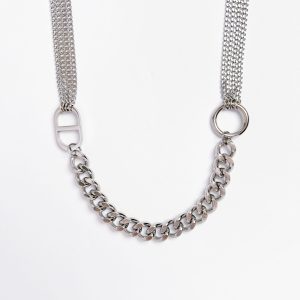 N030:Vintage Multi Chain Necklace Stainless Steel For Women And Men, Color Not Fade,  Waterproof