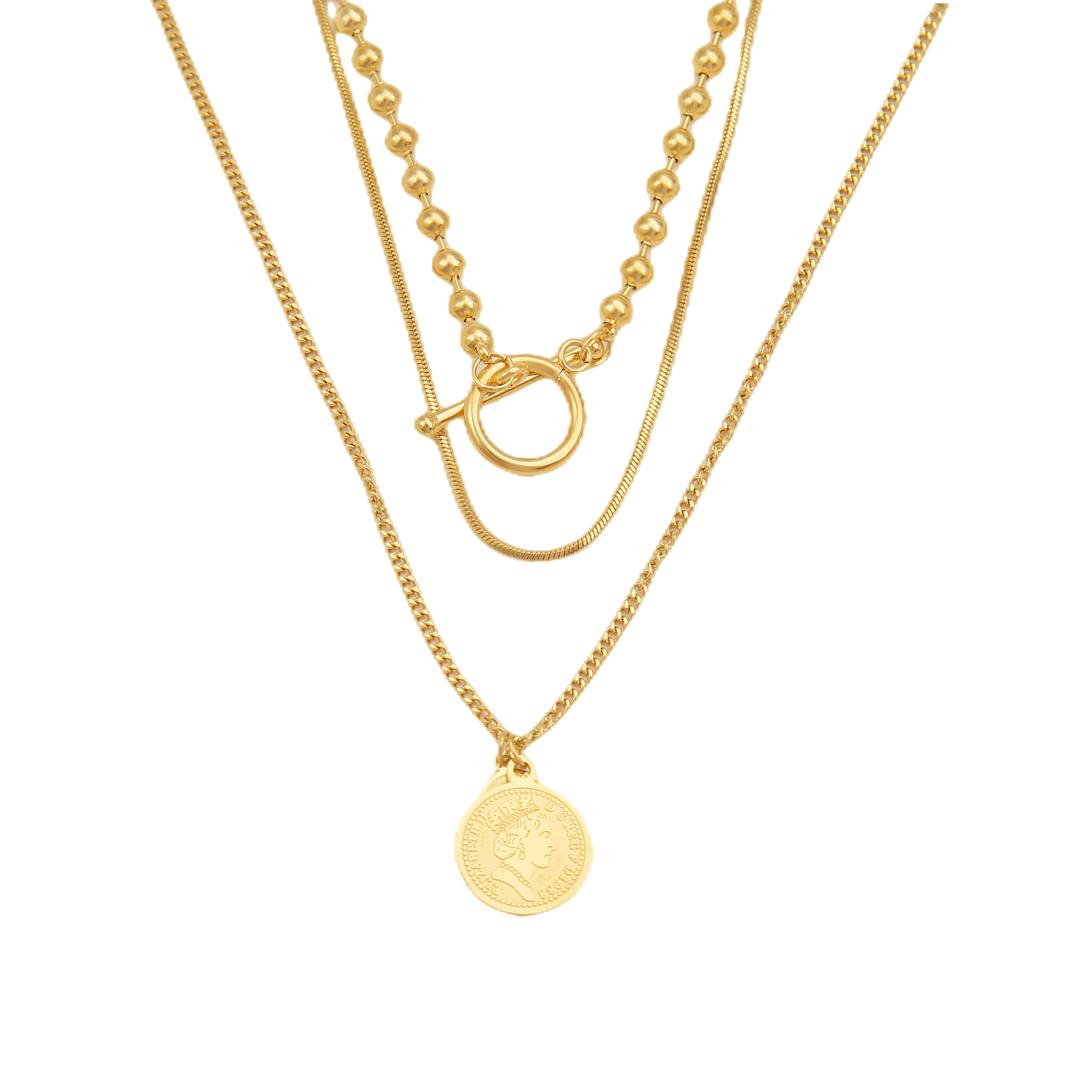 N078:Stainless Steel Titanium Good Quality Multi Layered Necklace For Women And Men, Color Not Fade, Waterproof
